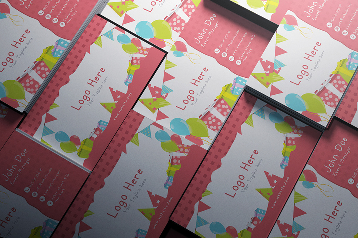 Kids Party Business Card, a Business Card Template by Shahjhan (Photo 2 of 2)