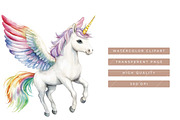 Watercolor Unicorn Fairy Clipart, an Animal Illustration by SparkyDesignsUS (Thumbnail 7 of 9)