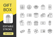 Gift Box Icon Set, an Outline Icon by Grand Design (Thumbnail 1 of 2)
