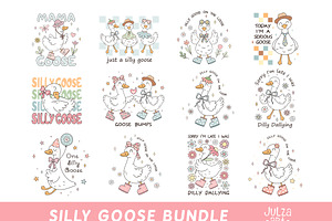 Silly Goose Bundle Trendy Design, an Animal Illustration by JulzaArt