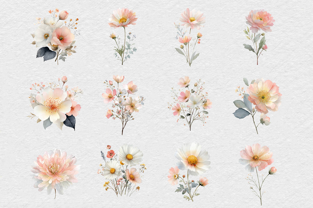 Romance Floral, Watercolor clipart, an Illustration by DreamCafeArt (Photo 4 of 6)