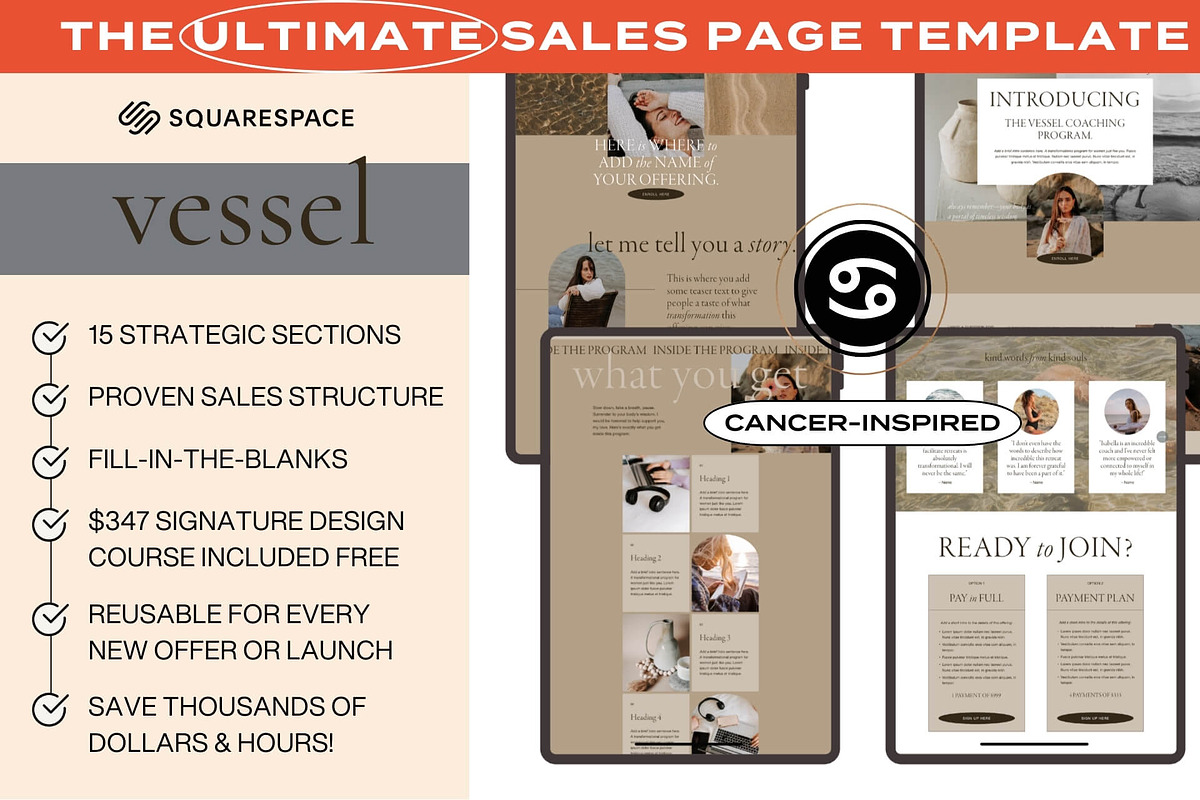Vessel Squarespace Sales Template, a Squarespace Template by The Humanista Co. (Photo 1 of 3)