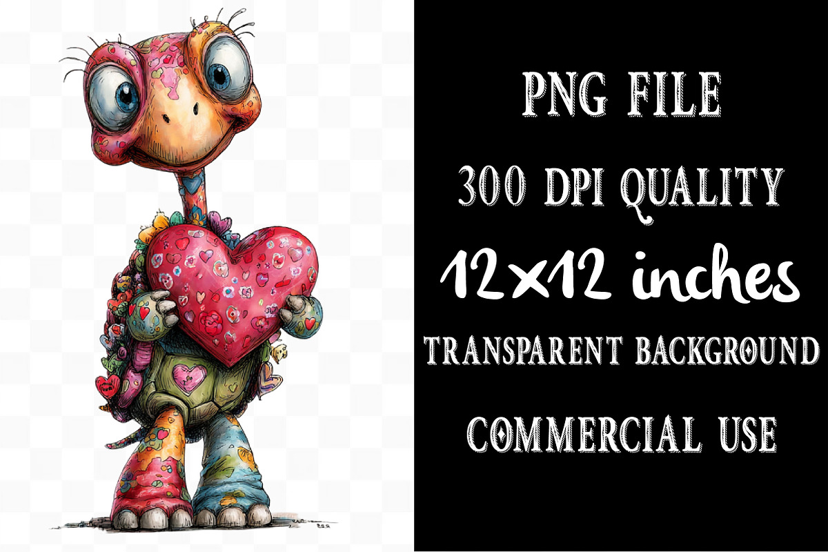 Whimsical Valentine Turtle Clipart, an Illustration by Designking (Photo 4 of 5)