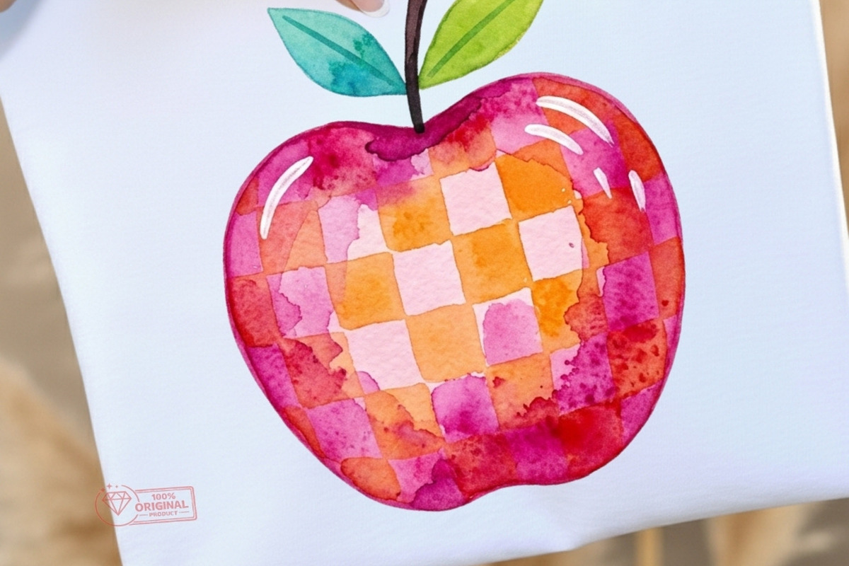 Watercolor Folk Art Apple Clipart, a Seasonal Illustration by Tanya Kart (Photo 4 of 10)