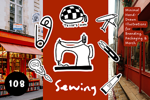 108 Sewing Illustration Collection, an Object Illustration by The Journey Atelier