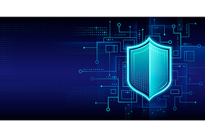 Cyber security tech background with, a Technology Illustration by art PVP - market