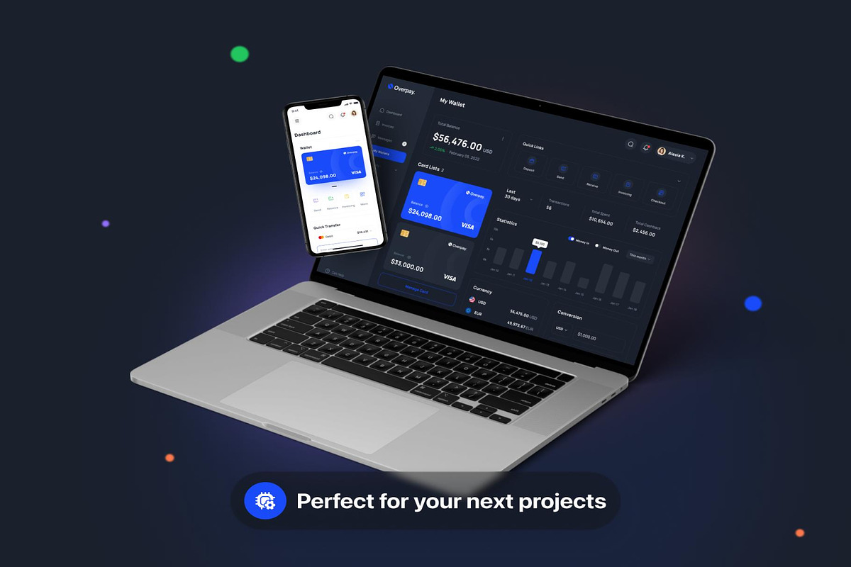 Overpay - Finance Dashboard UI Kit, an UI Kit Template by Creative Perspective (Photo 7 of 8)