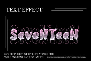 Seventeen Metalic 3D Text Effect Sty