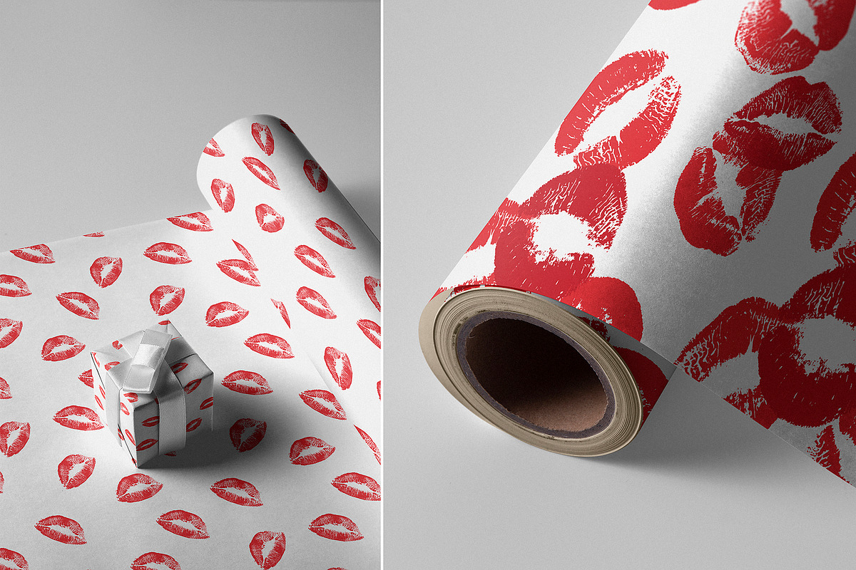 15 Seamless Lipstick Kisses Patterns, a Pattern Graphic by Kokoshka (Photo 4 of 15)