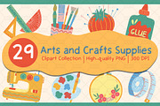 Arts and Crafts Supplies Clipart Set, an Object Graphic by Drafts n Doodles (Thumbnail 1 of 3)