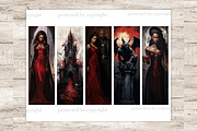 Black Skin Vampire Bookmarks, a Person Illustration by GlamArtZhanna (Thumbnail 2 of 3)