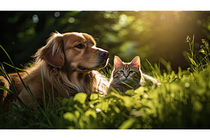 love dog cat nature ai generated, an Animal Photo by pikepicture