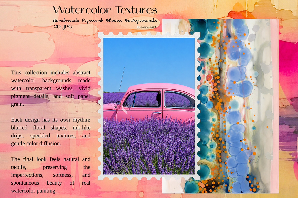 Colorful Watercolor Textures 20 JPG, a Background Graphic by DreamoraArt (Photo 4 of 7)