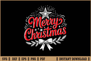Merry Christmas Holiday Quote SVG, a Seasonal Illustration by Handy Arts Studio (Thumbnail 1 of 3)