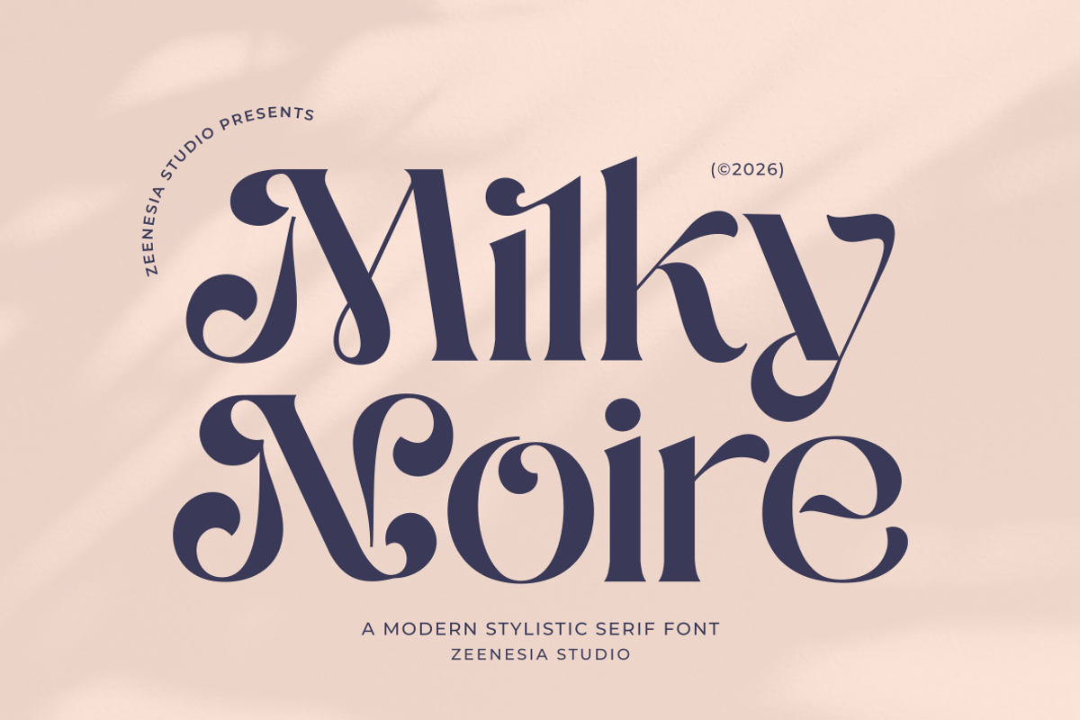 Milky Noire, a Serif Font by zeenesia (Photo 1 of 14)