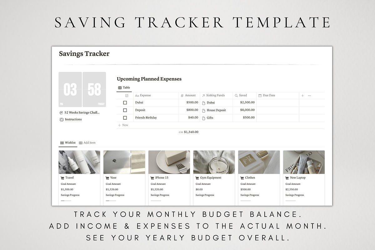 Sinking Funds Template for Notion, a Templates & Theme by BRANDcontent (Photo 2 of 7)