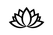 Lotus Flower Vector Icon Bundle, an Illustration by yasushie (Thumbnail 26 of 51)