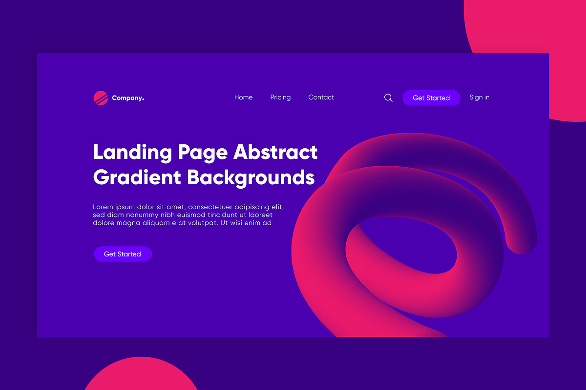 20 Futuristic Vector Web Designs, a Landing Page Template by QASO (Photo 4 of 11)
