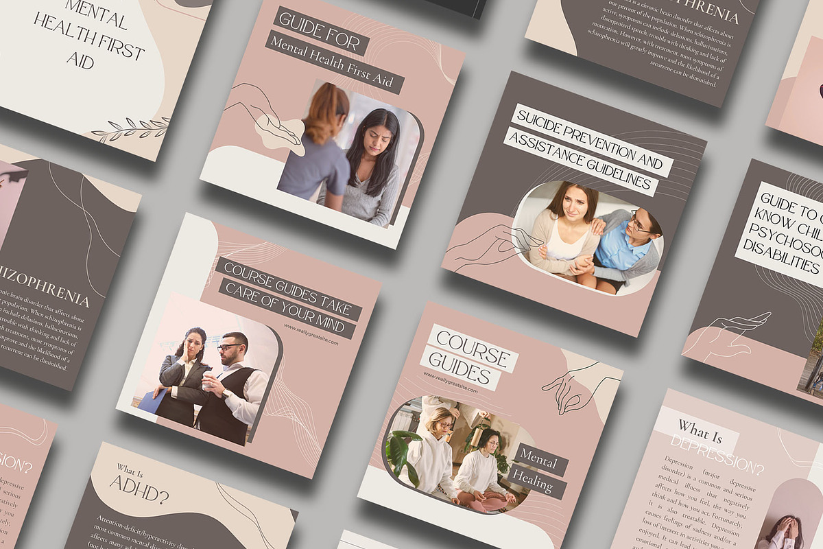 Mental Health Instagram | CANVA, a Social Media Template by Azruca