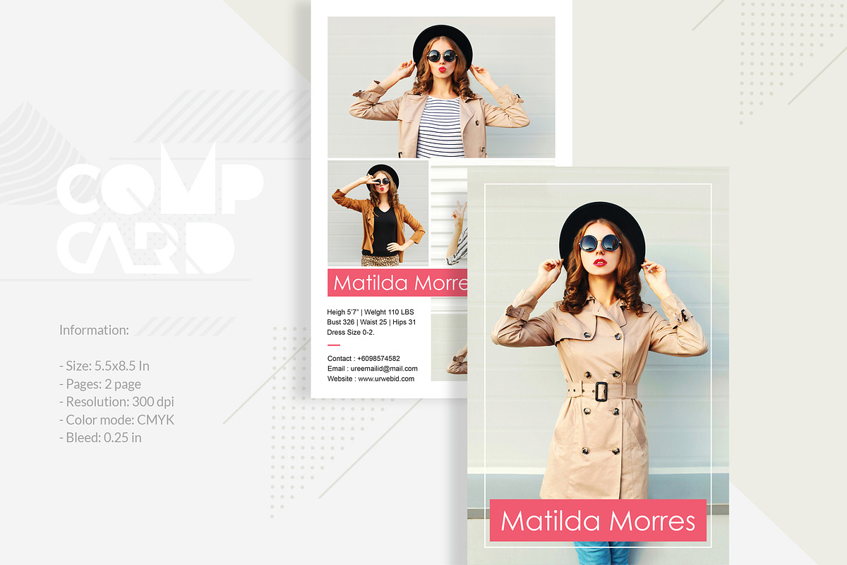 Actor Comp Card, a Card Template by TemplatesForest