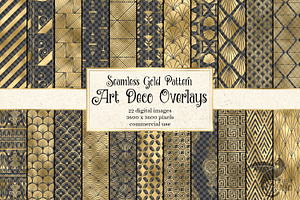 Gold Art Deco Pattern Overlays