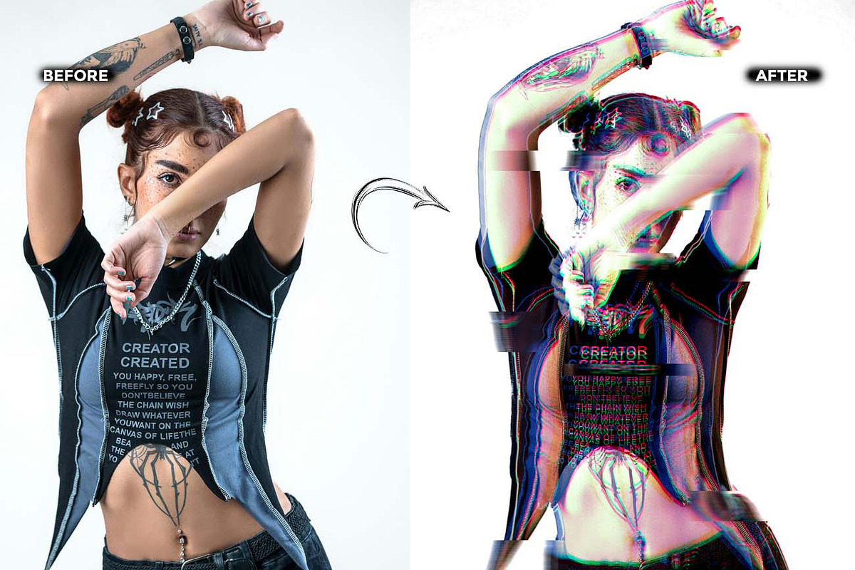 RGB Portrait Fracture FX Ps Action, an Action Add-On by Studio Retouch (Photo 8 of 10)