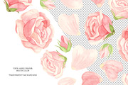 Watercolor pink and red roses, an Illustration by Valin Malin (Thumbnail 3 of 16)