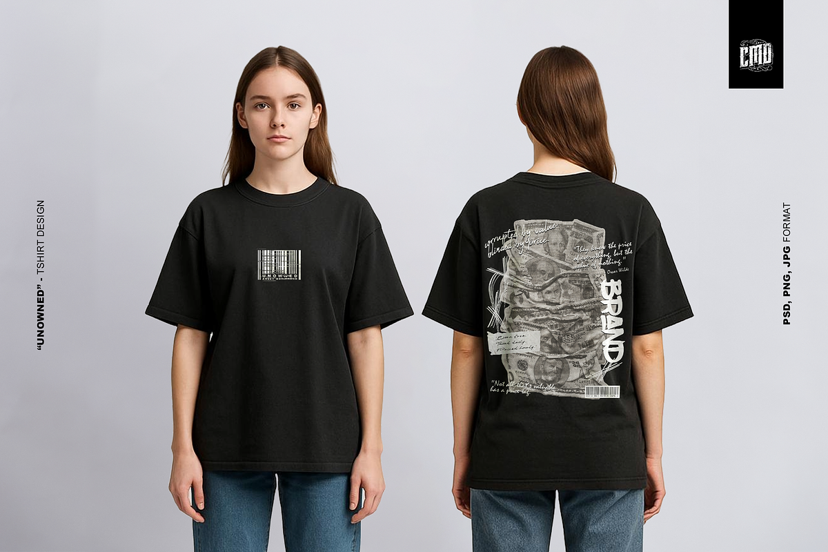 UNOWNED - Streetwear T-Shirt Design, an Object Graphic by Cmd Project (Photo 6 of 11)