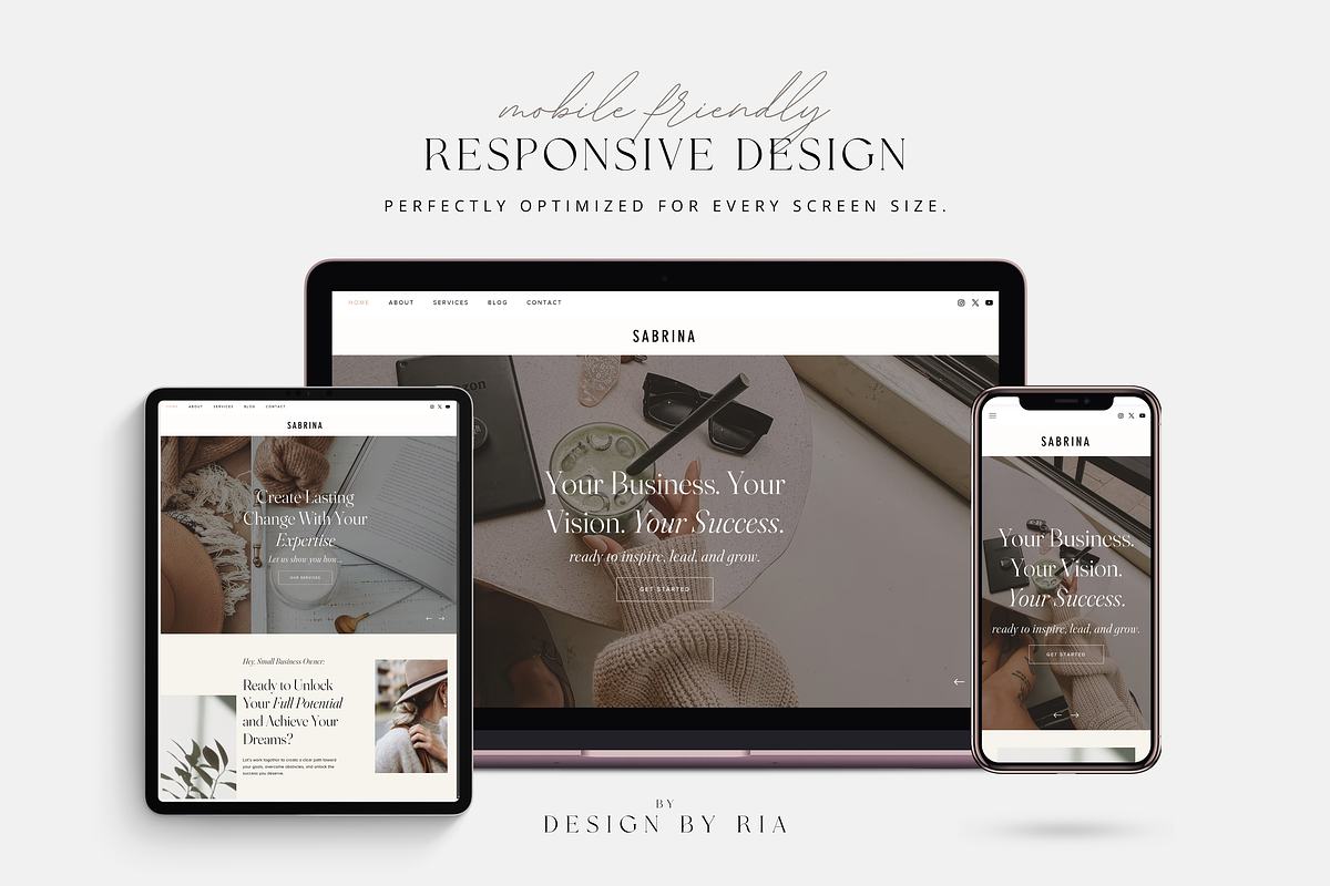 Sabrina Wix Website Template, a Wix Template by Design By Ria (Photo 4 of 6)