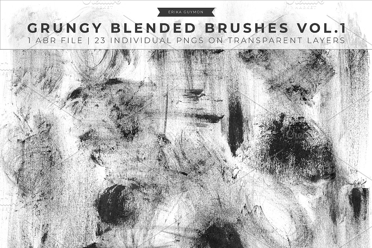 Photoshop Grungy Blended Brushes 1, a Brush Add-On by Erika Guymon (Photo 1 of 5)