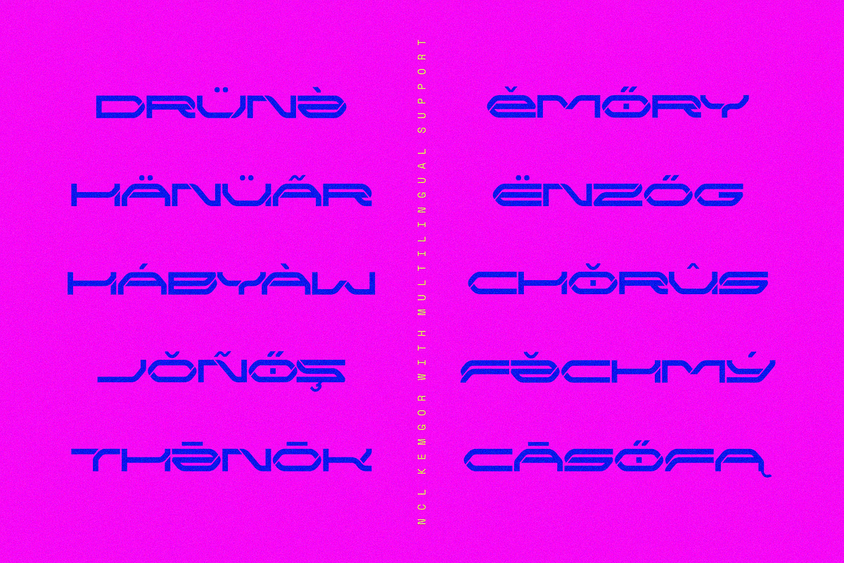 NCL KEMGOR - Cyberpunk Font, a Sans Serif Font by Enxyclo Studio (Photo 7 of 11)