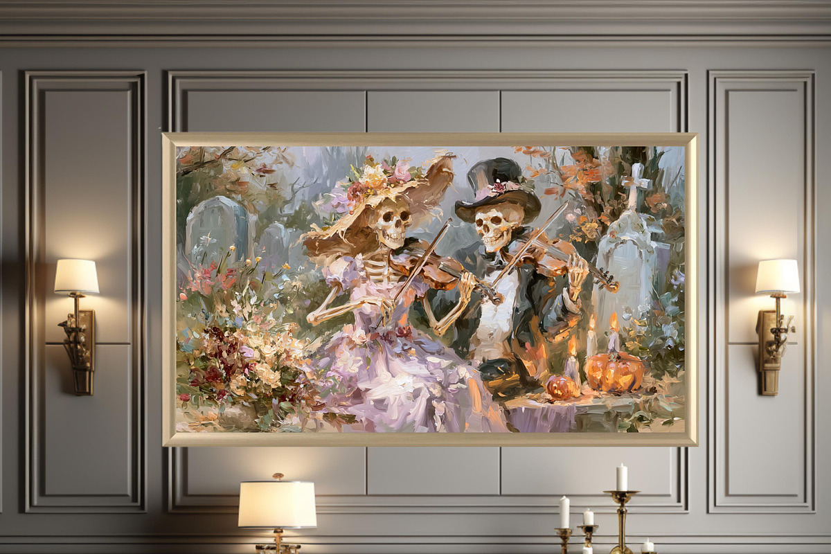 Halloween Oil Painting Frame Tv Art, a Seasonal Illustration by PrintablesByFranklyn (Photo 11 of 11)