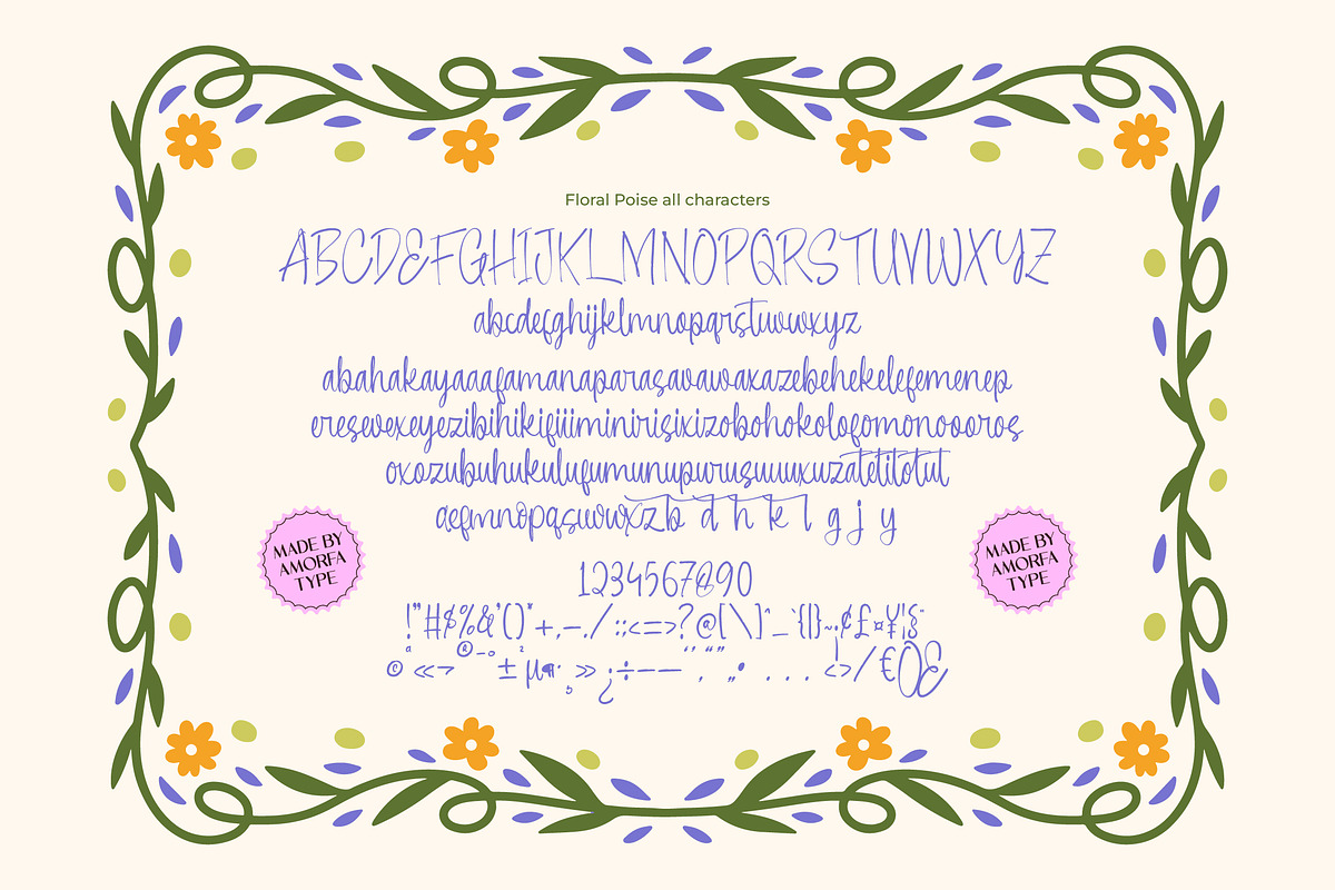 Floral Poise Charming Calligraphy, a Handwritten Font by AmorfaType (Photo 10 of 11)