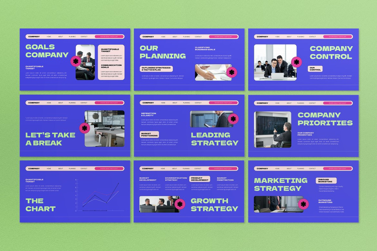 Blue Business Plan Google Slide, a Presentation Template by graphicook (Photo 3 of 5)