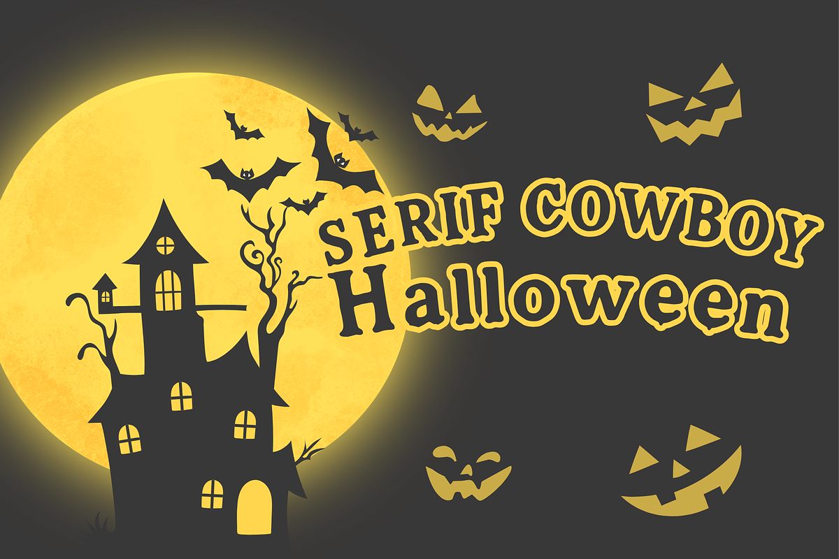 Serif Cowboy Halloween Spooky Wester, a Sans Serif Font by adenpinkstore (Photo 2 of 6)