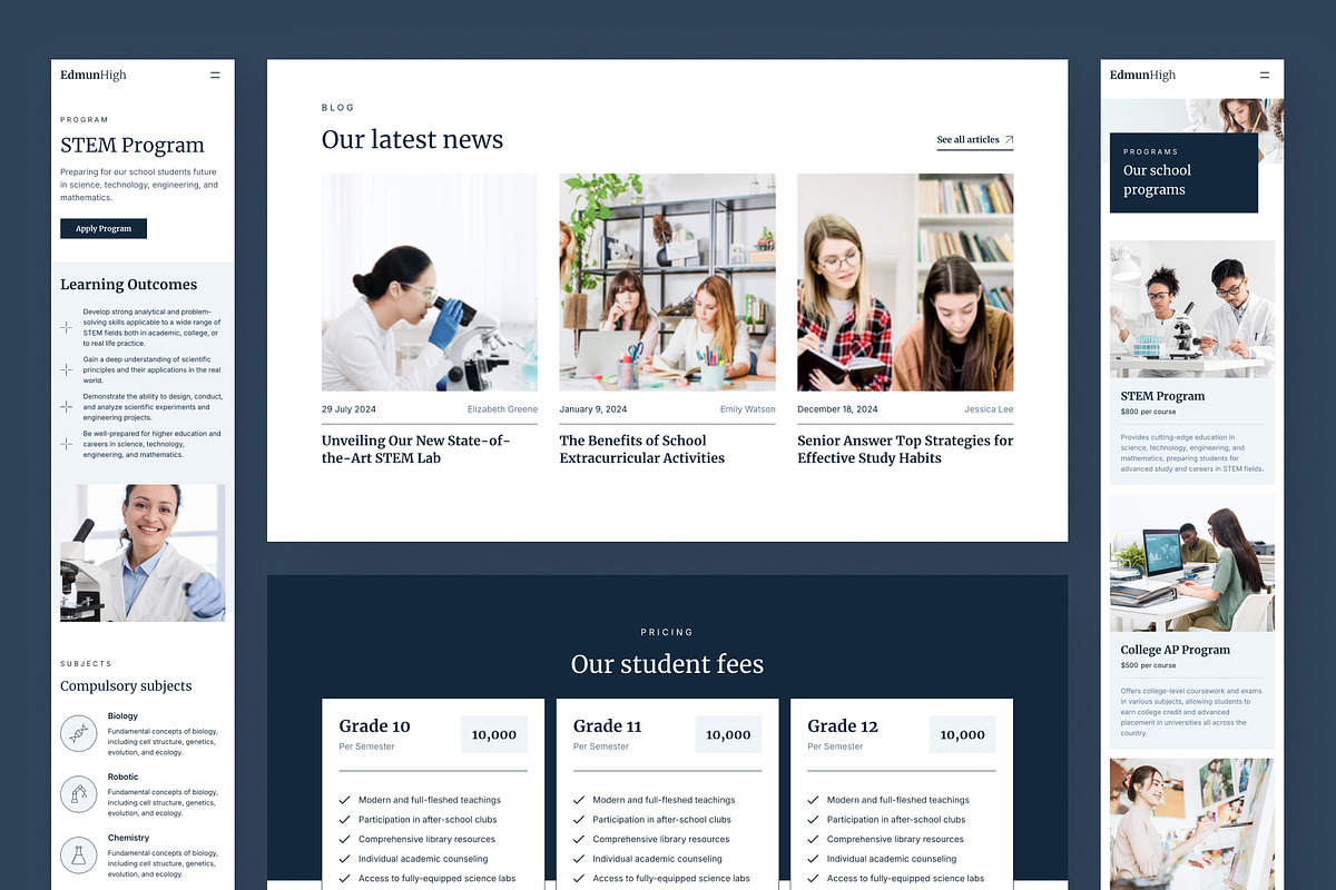 EdmunHigh Senior High School Framer, a Websites & App Template by peterdraw (Photo 7 of 7)