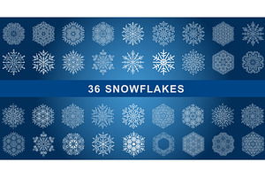 Set of Round Snowflakes With Winter, a Texture Illustration by FineArtStudio