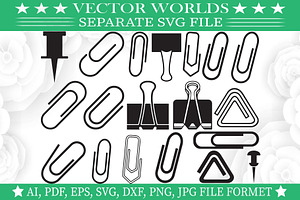 Binder Clip Svg, Binder, Clip Svg, an Object Graphic by VectorWorlds