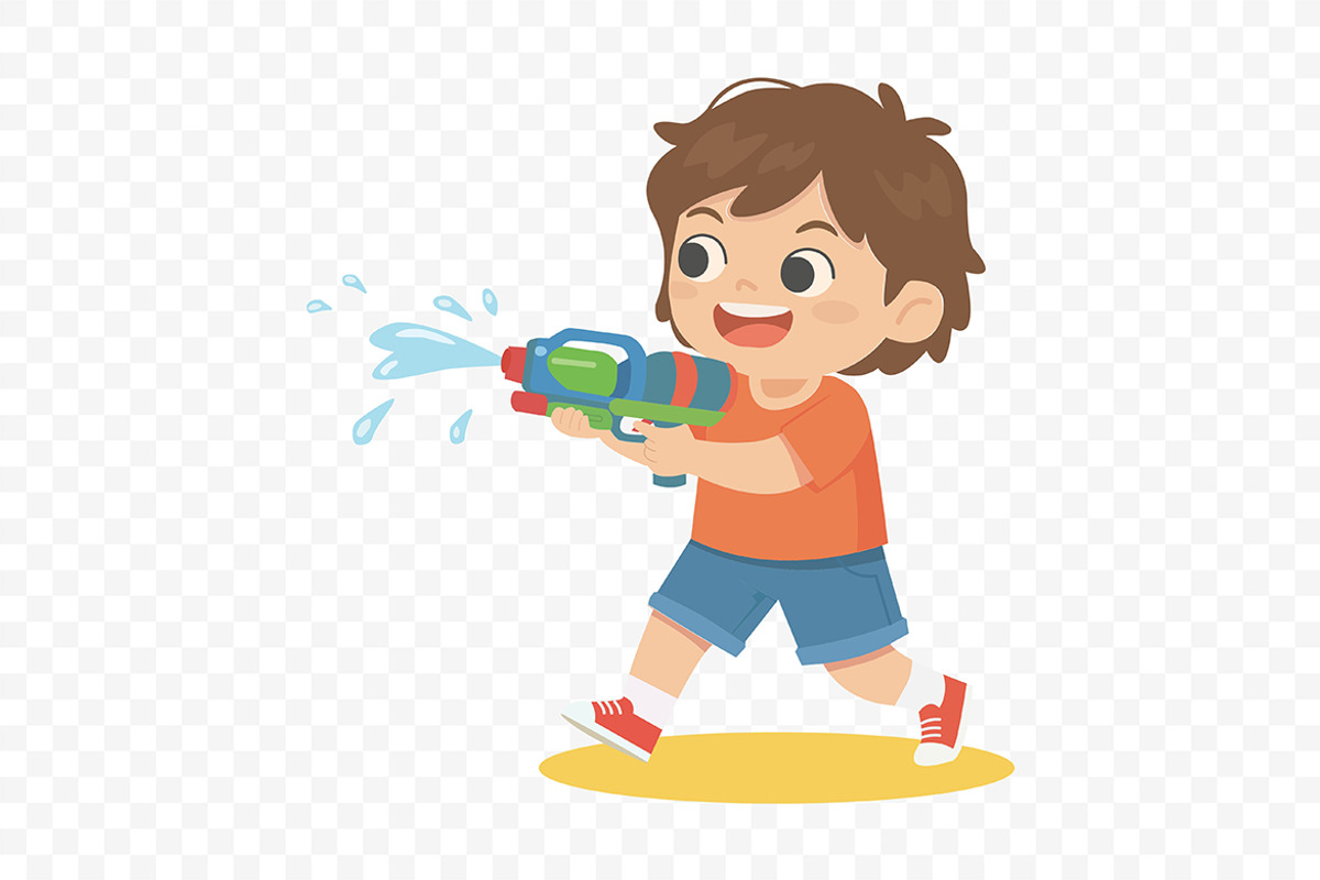 Summer Kids Water Gun Illustration, a Person Illustration by Partikusi Design (Photo 3 of 3)