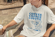 Retro Coffee Mascot T-Shirt Design, a Food Illustration by Vasya Kobelev (Thumbnail 3 of 5)