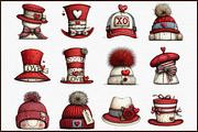Valentine s Love Hat Clipart, an Illustration by Sublimation Artist (Thumbnail 3 of 6)