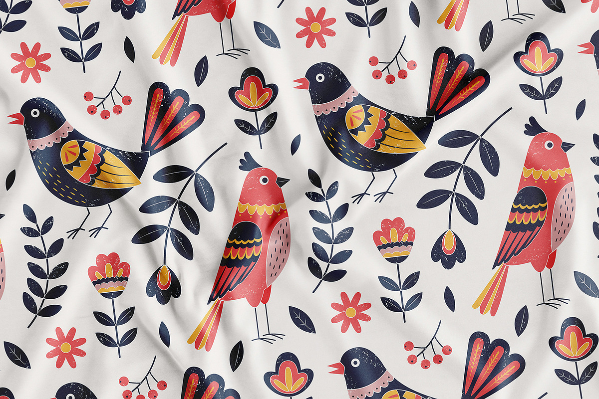 Folk Birds and Flowers Collection, an Illustration by Hanna's ArtLab (Photo 4 of 7)