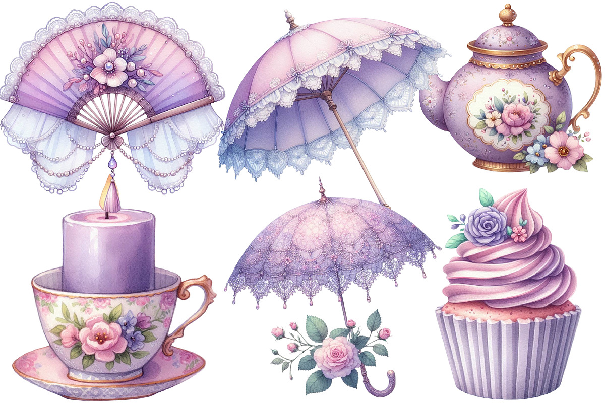 Summer Tea Party Set Clipart, an Illustration by Designworld (Photo 5 of 6)