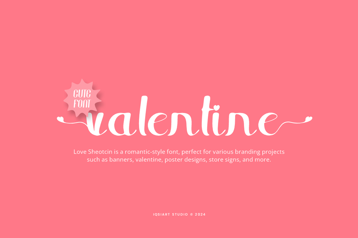 Love Sheotcin - Valentine Font, a Handwritten Font by Iqsiart Studio (Photo 2 of 8)
