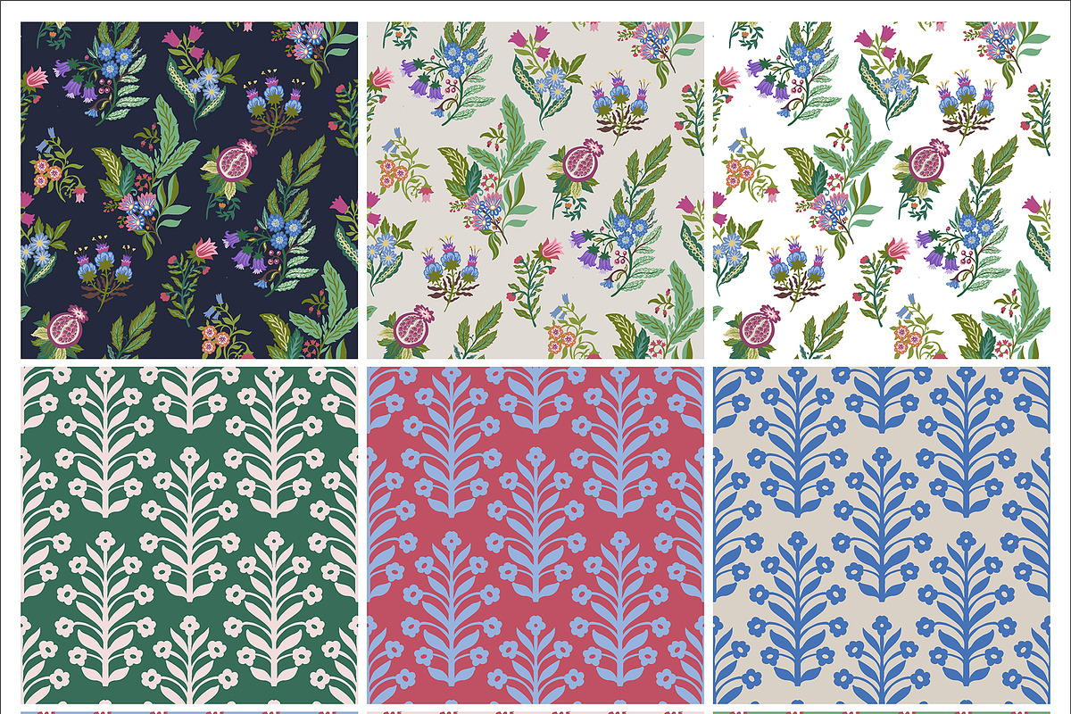 Modern Folk Botanical Patterns, a Pattern Graphic by Sonulkaster (Photo 2 of 13)