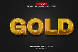Gold 3D Editable PSD Text Effect, a Layer Style Add-On by Md Jahidul99