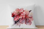 12 Watercolor Cherry Blossom Clipart, a Decorative Illustration by Jalina Clipart Studio (Thumbnail 7 of 9)