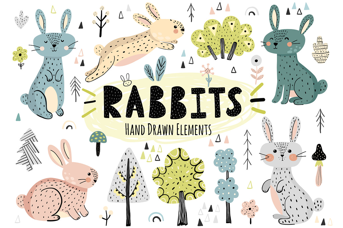 Rabbits Collection: patterns, cards, an Animal Illustration by Gulnara Sabirova (Photo 8 of 16)