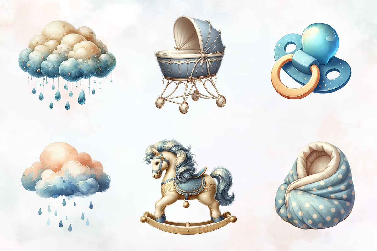 Dusty Blue Beige Baby Nursery PNG, an Illustration by RobertsArt (Photo 7 of 8)