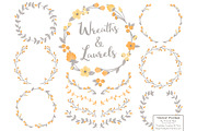 Sunshine Vector Flower Wreaths, an Illustration by Amanda Ilkov (Thumbnail 1 of 3)